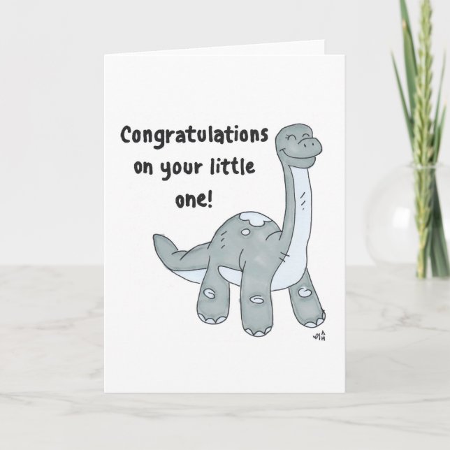 De Remerciements Carte Dinosaur Congrats Bébés (Devant)