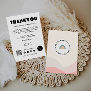 De Remerciements Carte d'insertion Boho Business Package
