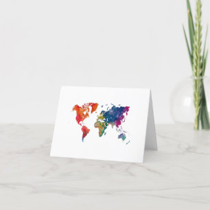 De Remerciements Carte du monde en aquarelle