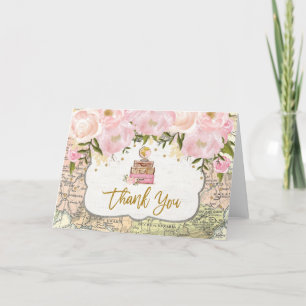 De Remerciements Carte du monde vintage Voyage Fard rose Floral Dou