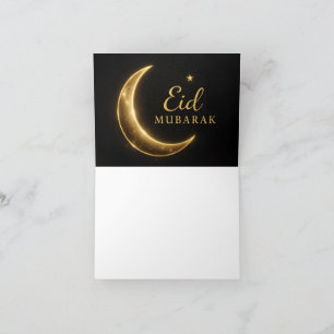 De Remerciements Carte élégante Eid Mubarak noire et or – Premium I