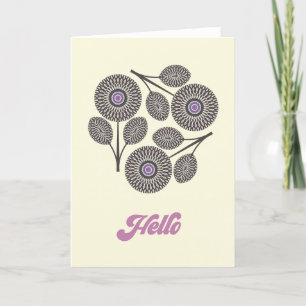 De Remerciements Carte florale moderne du milieu du siècle
