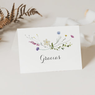 De Remerciements Carte Gracias Mariage Dainty Wild Colorful
