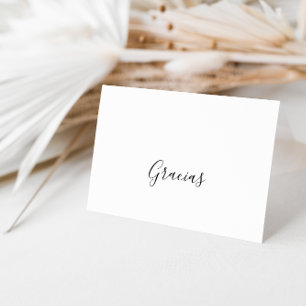 De Remerciements Carte Gracias Mariage pliée minimaliste simple