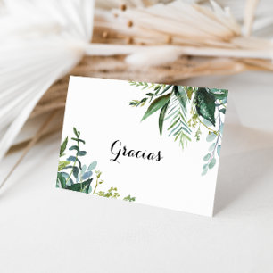De Remerciements Carte Gracias Mariage Pliée Verdure