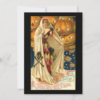 De Remerciements Carte Harlequin Lady Flat Halloween