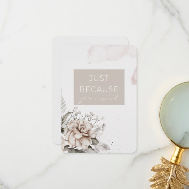 De Remerciements Carte Juste Parce Que Vous Êtes Si Spécial (Devant/Arrière en situation)