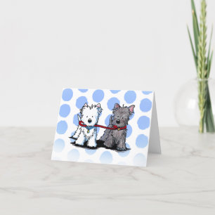 De Remerciements Carte KiniArt Terrier Walking Buddies