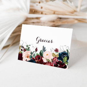 De Remerciements Carte Mariage Gracias aquarelle illustrée