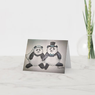 De Remerciements Carte mariage Panda
