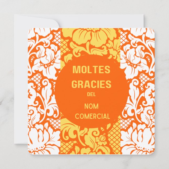De Remerciements Carte "Merci"- "moltes gràcies"-Design 2 (Devant)