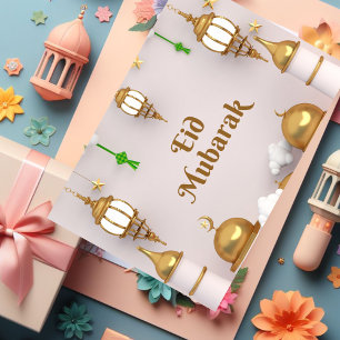 De Remerciements Carte minimaliste Or Aïd Moubarak