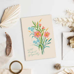 De Remerciements Carte Pastel Fleur sauvage Bouquet Sympathie