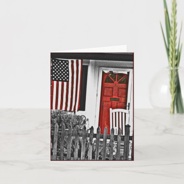 De Remerciements Carte Patriotic American Front Porte Note (Devant)