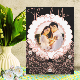 De Remerciements Carte photo d'anniversaire romantique avec dentell