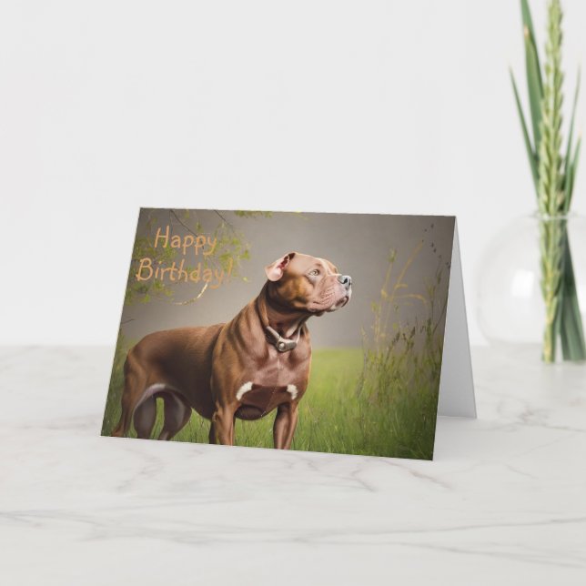 De Remerciements Carte Pitbull DignifiedBrown (Devant)
