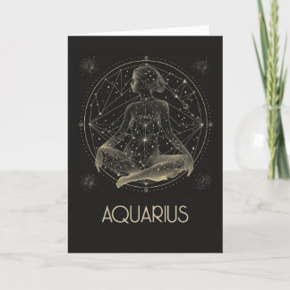 De Remerciements Carte pliée blanche Aquarius Zodiac Constellation