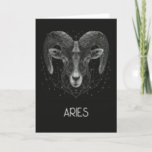 De Remerciements Carte pliée blanche Constellation Zodiac Aries