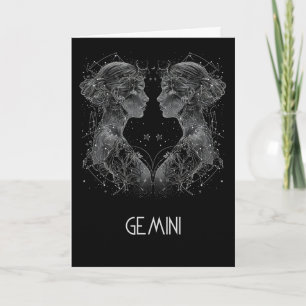 De Remerciements Carte pliée Gemini Zodiac Constellation