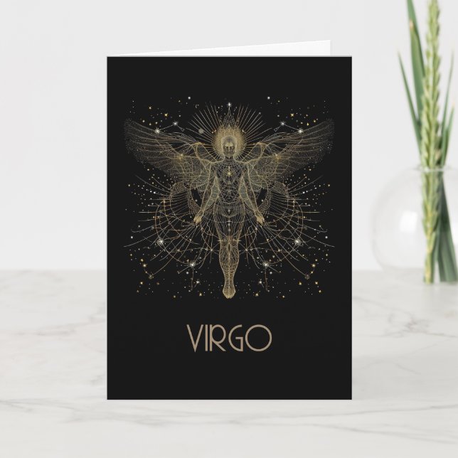 De Remerciements Carte pliée Virgo Zodiac Constellation (Devant)