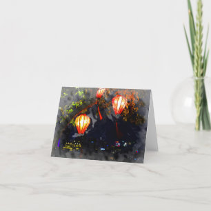 De Remerciements Carte pour notes vietnamien plié à lanterne