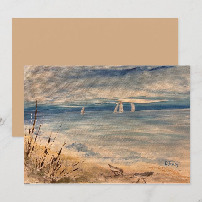 De Remerciements Carte pour notes voilier (Devant / Derrière)