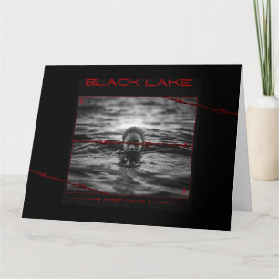 De Remerciements Carte Promo Lac Noir Barbelés Rouges Grunge Sombre