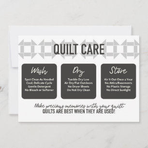 De Remerciements Carte Quilt Care - Design moderne - Gris Doux