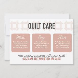 De Remerciements Carte Quilt Care - Design moderne - Rose