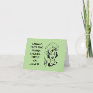De Remerciements Carte Retro Funny Dinner Choix