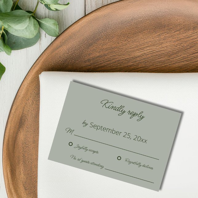 De Remerciements Carte Sage Green Wedding RSVP (Créateur téléchargé)