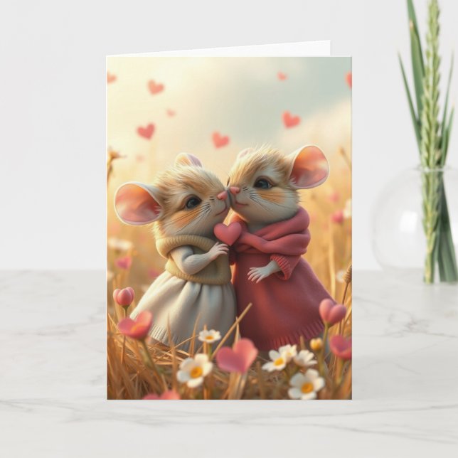 De Remerciements Carte souris romantique (Devant)