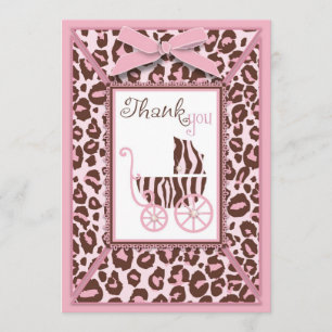 De Remerciements Carte TY Cheetah Girl rose A2