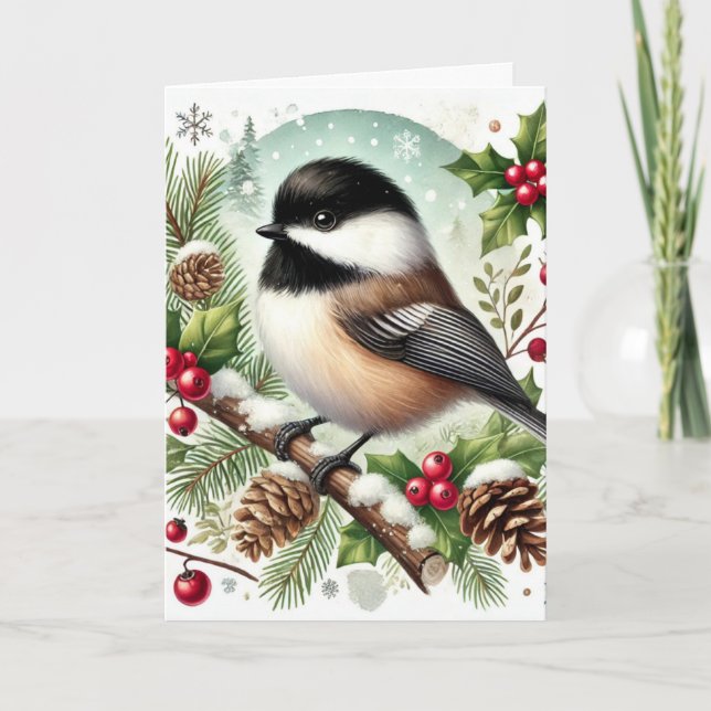 De Remerciements Carte Vacances Chickadee (Devant)