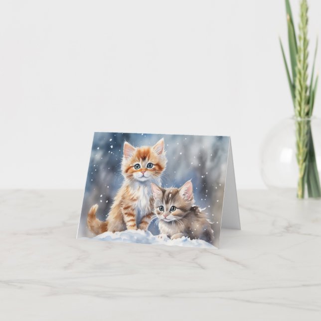 De Remerciements Carte Xmas Cute Kitten (Devant)