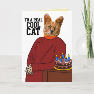 DE REMERCIEMENTS CHAT GINGER EN CARTE D'ANNIVERSAIRE SWEATER
