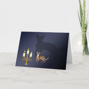 De Remerciements Chat mignon et grande carte d'Halloween à l'ombre