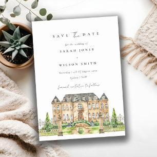 De Remerciements Chic Garden Chateau Aquarelle Enregistrer La Carte