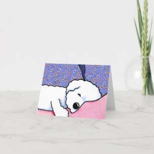 De Remerciements Chien KiniArt Tired Bichon Carte pour notes