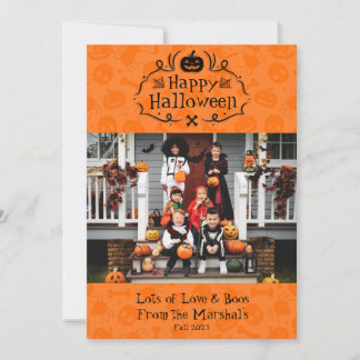 De Remerciements Cute Orange Happy Halloween Boo Carte photo