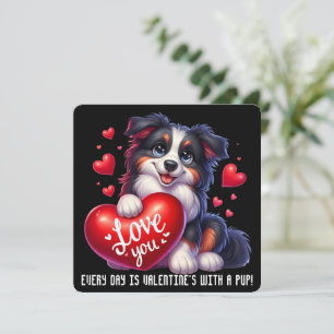 De Remerciements Cute Valentine Puppy - Carte Saint Valentin