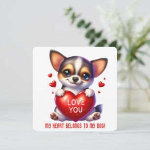 De Remerciements Cute Valentine Puppy - Carte Saint Valentin