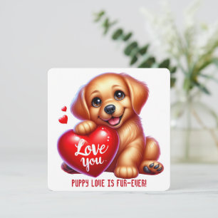 De Remerciements Cute Valentine Puppy - Carte Saint Valentin
