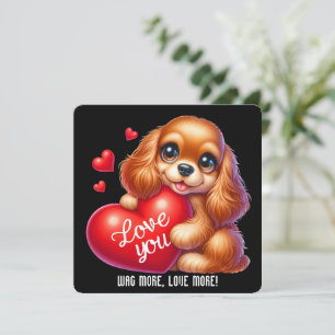 De Remerciements Cute Valentine Puppy - Carte Saint Valentin