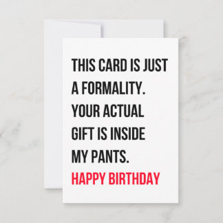 De Remerciements Drôle, sale, bonne carte d'anniversaire pour lui e