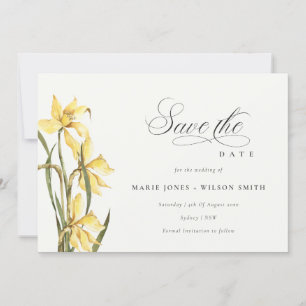 De Remerciements Élégant Jaune Daffodil Floral Enregistrer La Carte