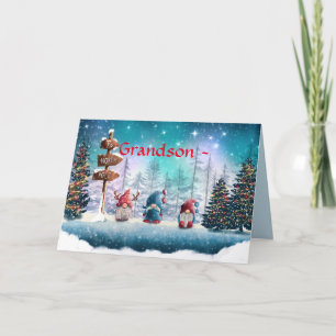 DE REMERCIEMENTS ELVES GRANDSON CHRISTMAS CARTE