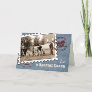 De Remerciements Entraîneur Merci. Carte vintage Sports personnalis