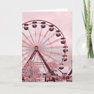 De Remerciements Ferris Wheel En Rose Salutation Carte Anniversaire