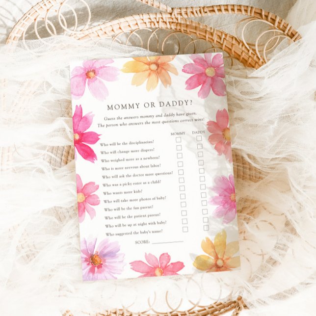 De Remerciements Fleur sauvage d'été dynamique maman ou papa carte  (Créateur téléchargé)